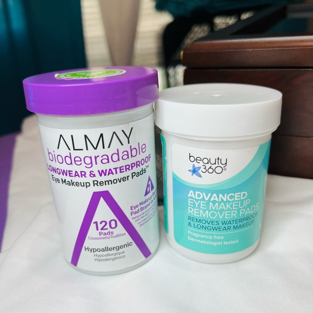 🫟 3/$25 Eye Makeup Remover Pads Bundle ~ Almay & Beauty 360 Biodegradable